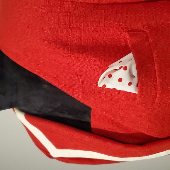 1980's KASPER Vintage Red Two Piece Short Sleeve Suit Sz 14 runs small - Picture 3 of 12